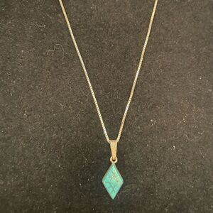 Sterling and Turquoise Diamond shaped necklace